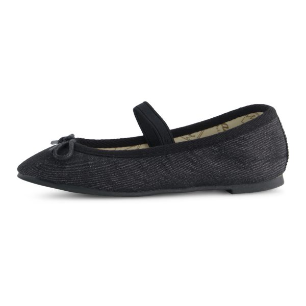 נעלי בובה נעלי בלרינה שחור ג'ינס לילדות Denim Raisin